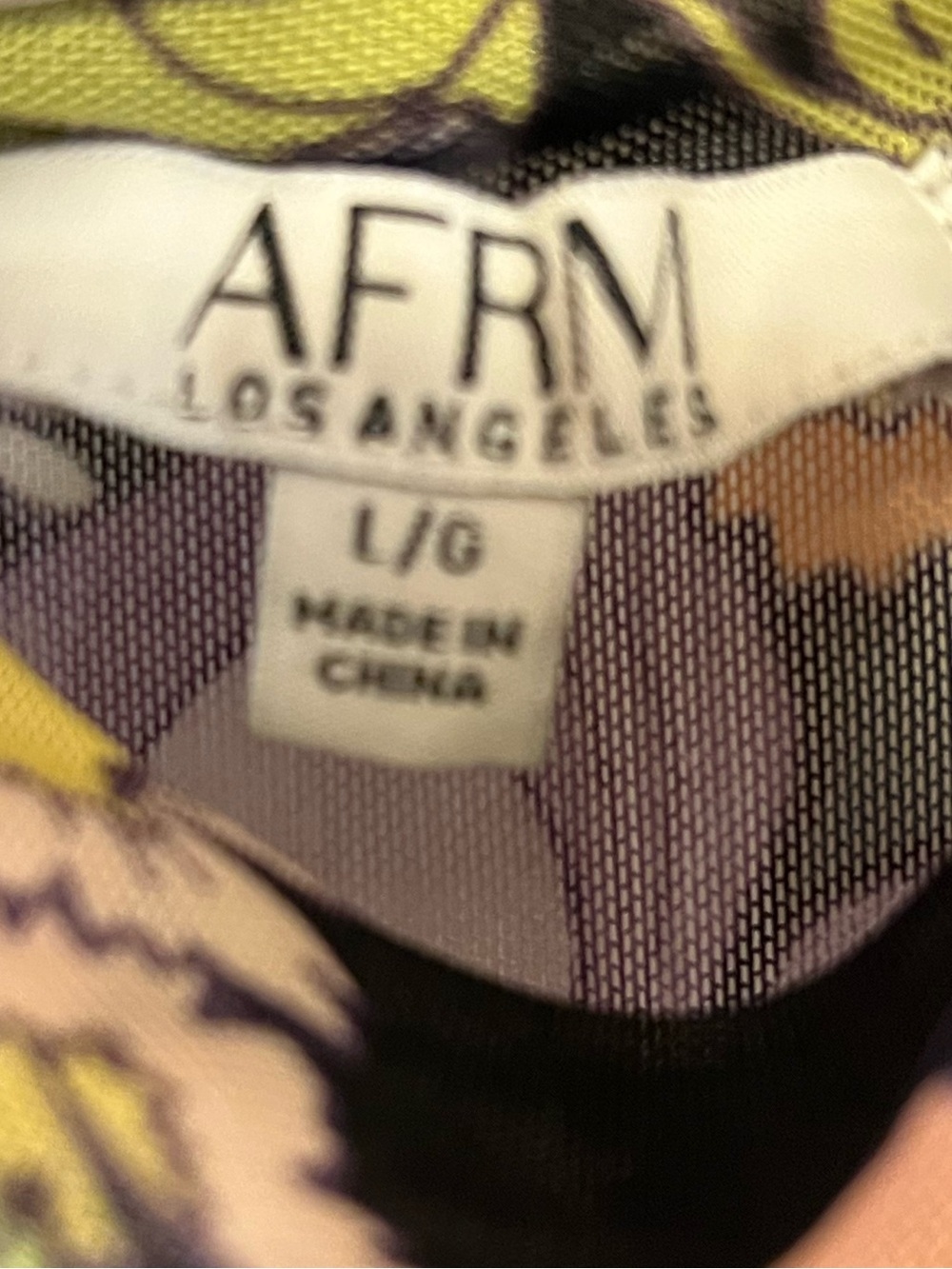 AFRM Floral Sleeveless Mock Neck Mesh Top - Black & Lavender, Size L - Picture 5 of 6